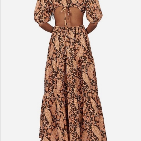 NWT Charlie Holiday X Free People Flores Burnt Paisley Midi Dress. Size 2 (XS). - Picture 7 of 11